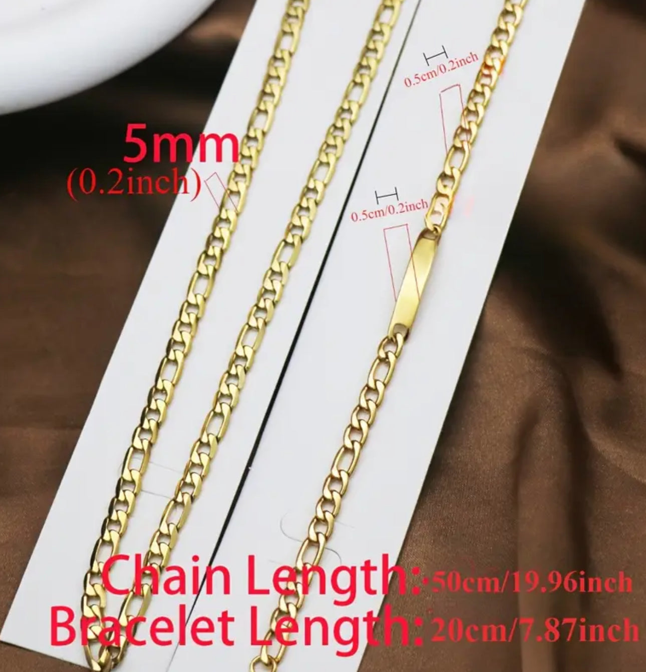 Bohemian Style Stainless Steel Jewelry Set Hypoallergenic Titanium Chain Necklace and Bracelet Set