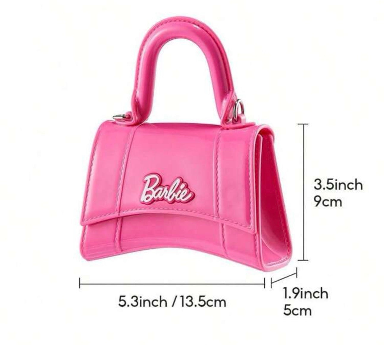 Barbie Hourglass Jelly Purse—Shiny Translucent PVC, Spacious Interior & Multi-Pocket Design, Perfect For Party and Daily Use