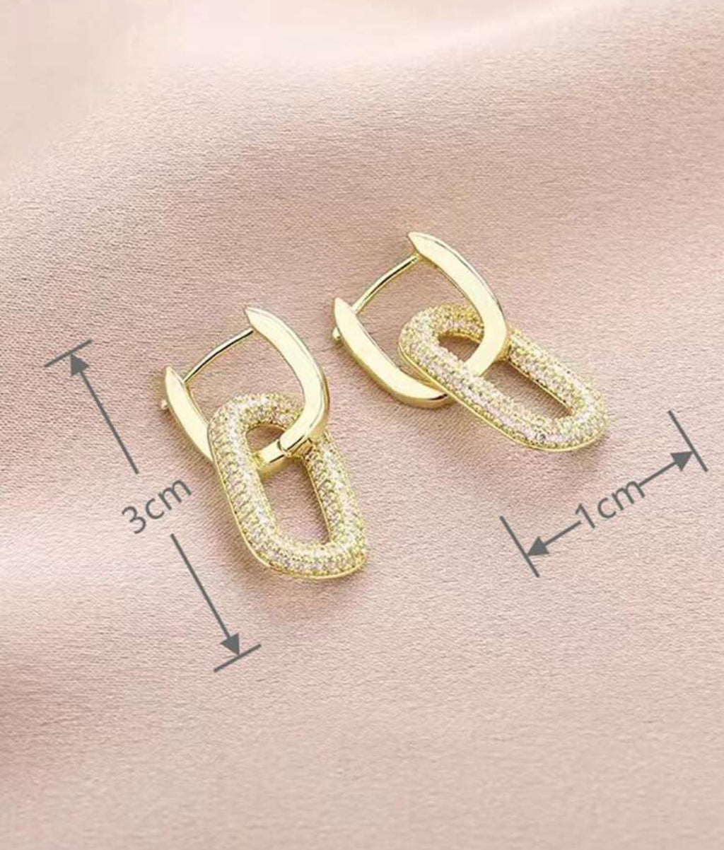 A Pair of Geometric Elegant Earrings with Double Wearing Ways, Sophisticated Stainless Steel Hypoallergenic Jewelry