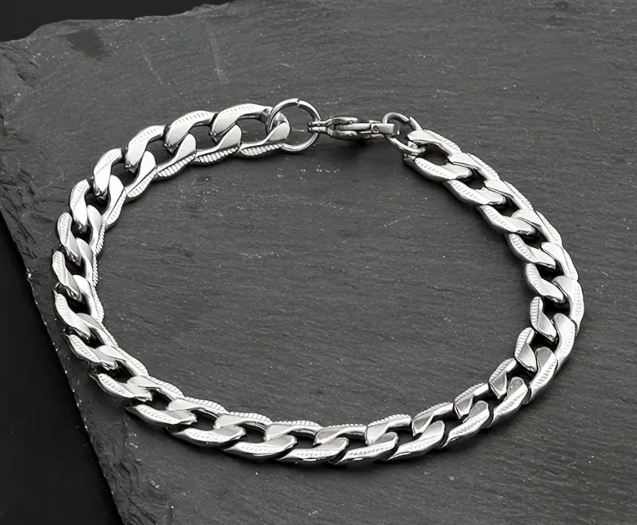 Stainless Steel Cuban Necklace and Bracelet Set for Men
