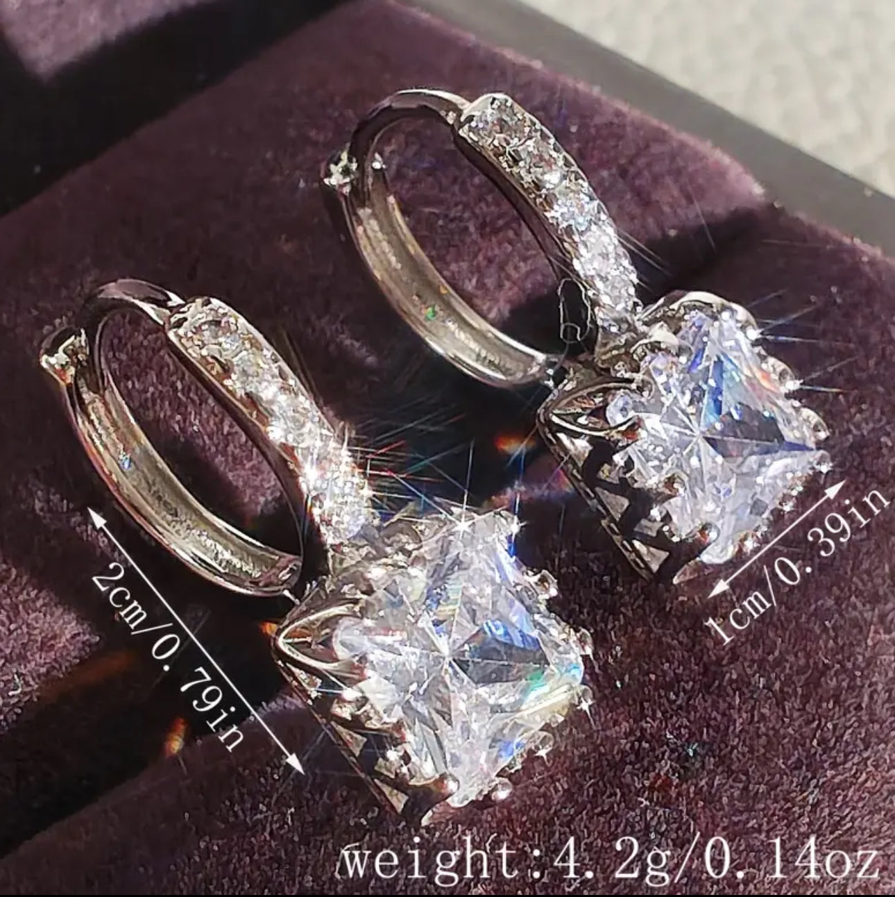 18K Gold Plated Hypoallergenic Sterling Silver- Created Synthetic Zirconia Full Earrings