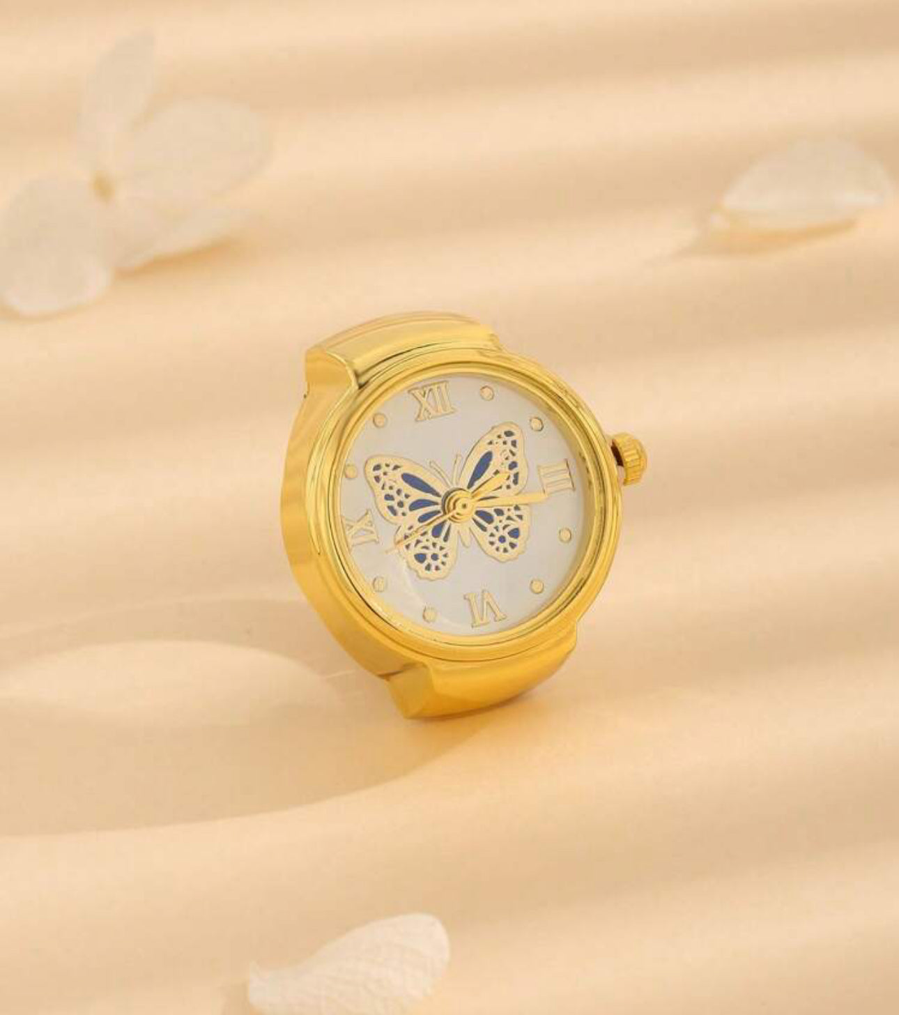Butterfly Pattern Ring Watch with Fashionable and Unique Design Perfect for Everyday Use Ring and Watch in One