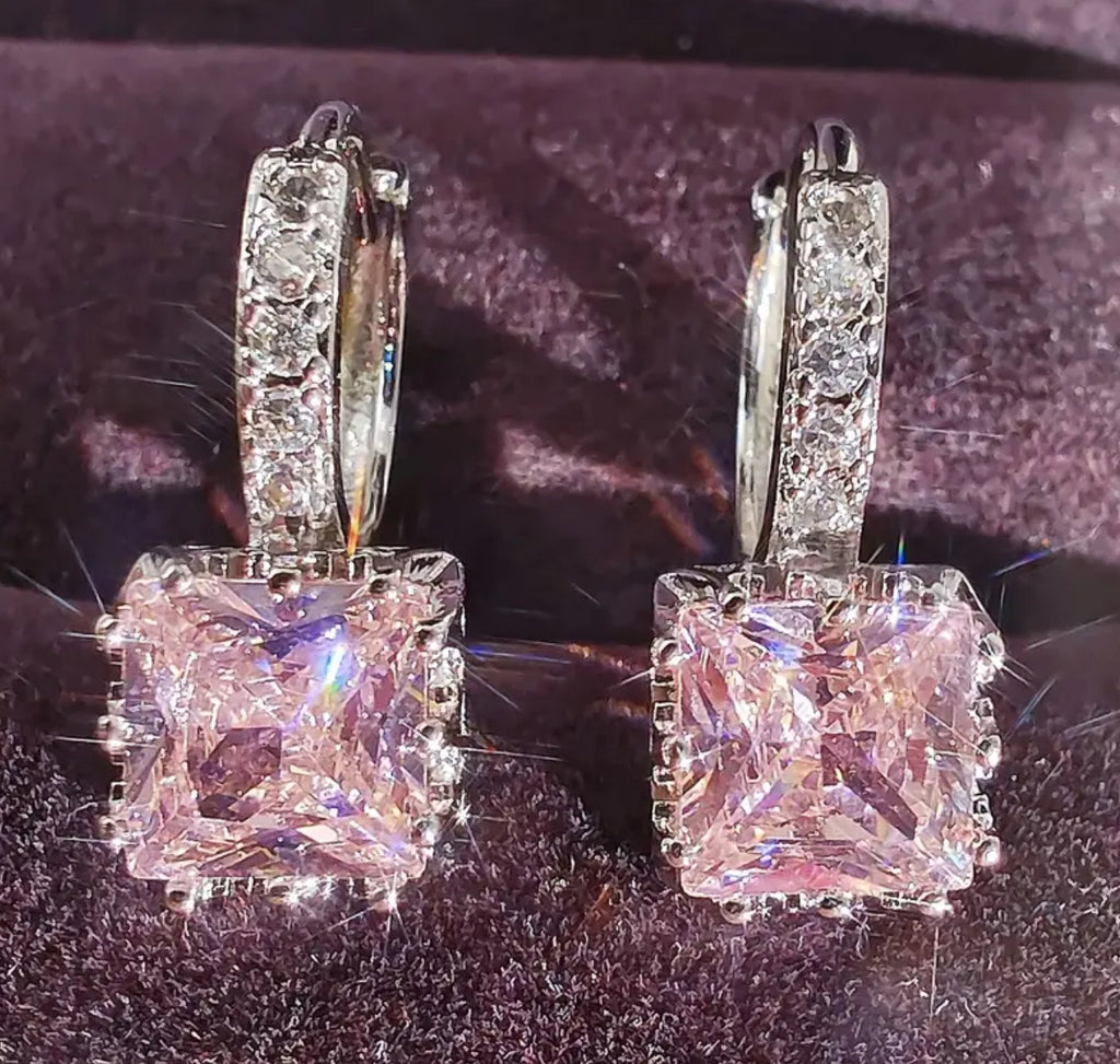 18K Gold Plated Hypoallergenic Sterling Silver- Created Synthetic Zirconia Full Earrings