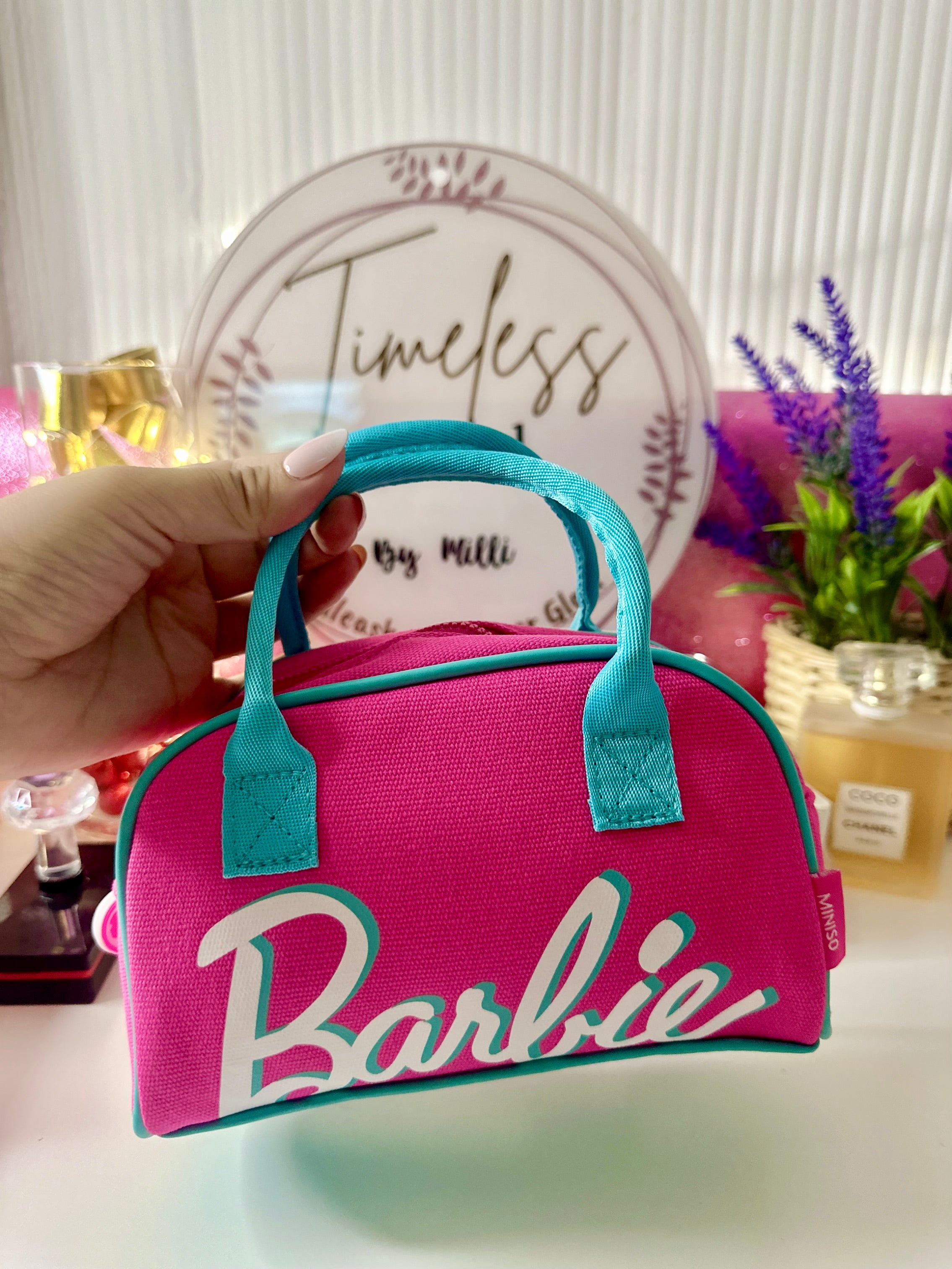 Barbie Daylight Shining Bun Bag— Cartoon Cute Handbag Cosmetic Bag Office Mini Bag Large Capacity
