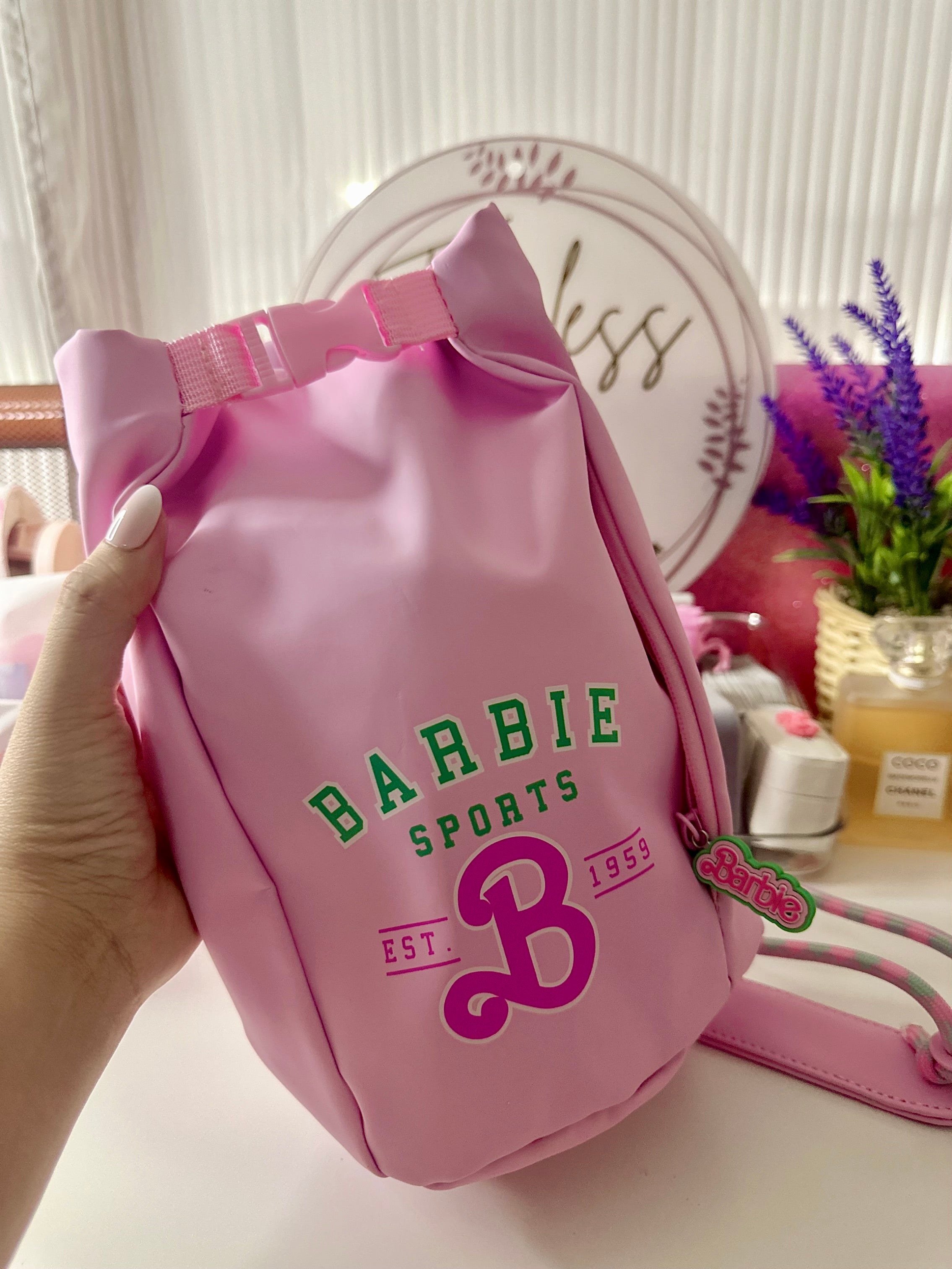Barbie Series DIY Shoulder Strap Water Bottle Bag, Storage Bag, Shopping Crossbody Bag ,Portable Water Bottle Bag With Adjustable Shoulder Strap Protective Cover For Cup, Anti-Stain, Snap Button Closure
