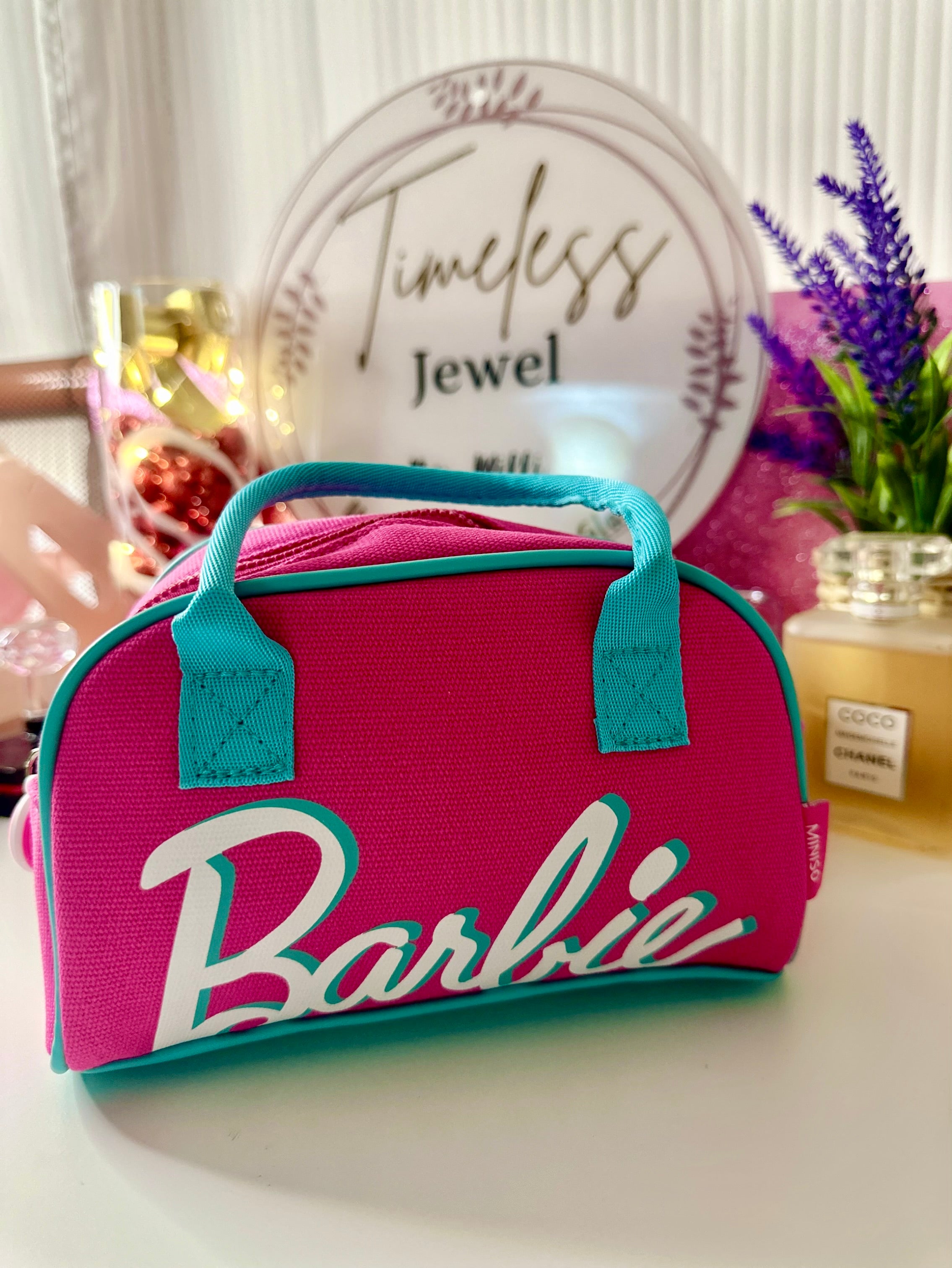 Barbie Daylight Shining Bun Bag— Cartoon Cute Handbag Cosmetic Bag Office Mini Bag Large Capacity