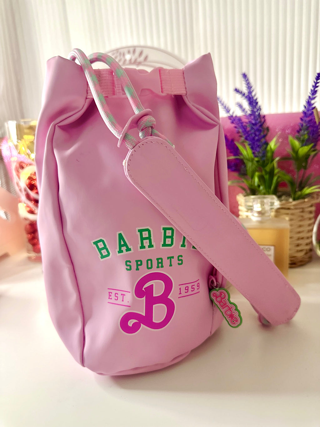 Barbie Series DIY Shoulder Strap Water Bottle Bag, Storage Bag, Shopping Crossbody Bag ,Portable Water Bottle Bag With Adjustable Shoulder Strap Protective Cover For Cup, Anti-Stain, Snap Button Closure