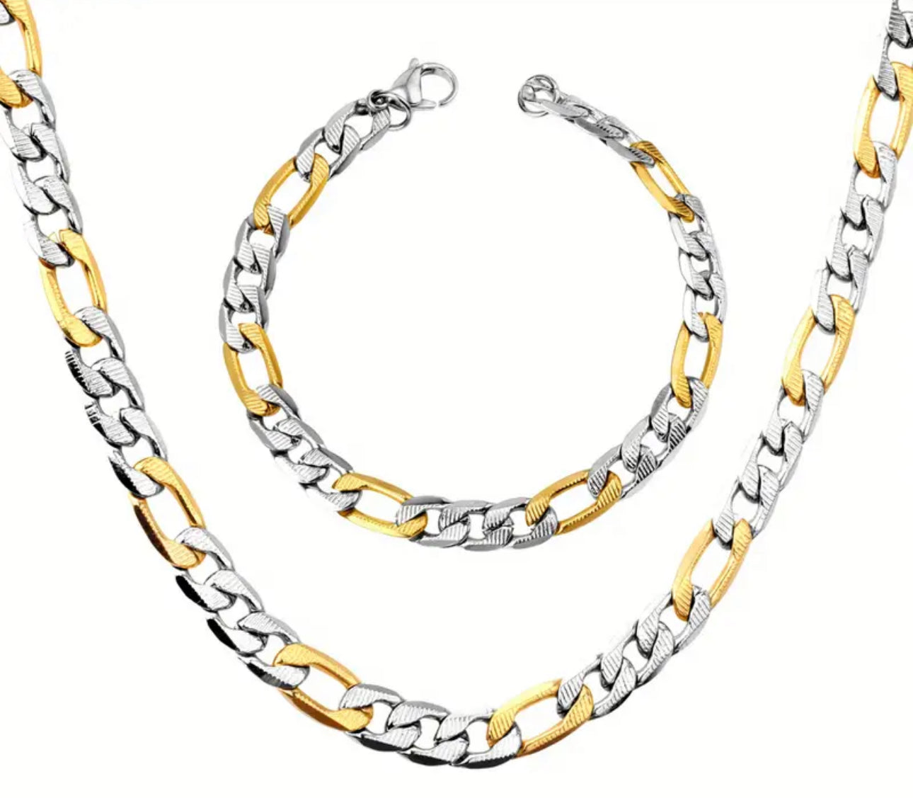 316L Stainless Steel Two-Toned Chunky Necklace