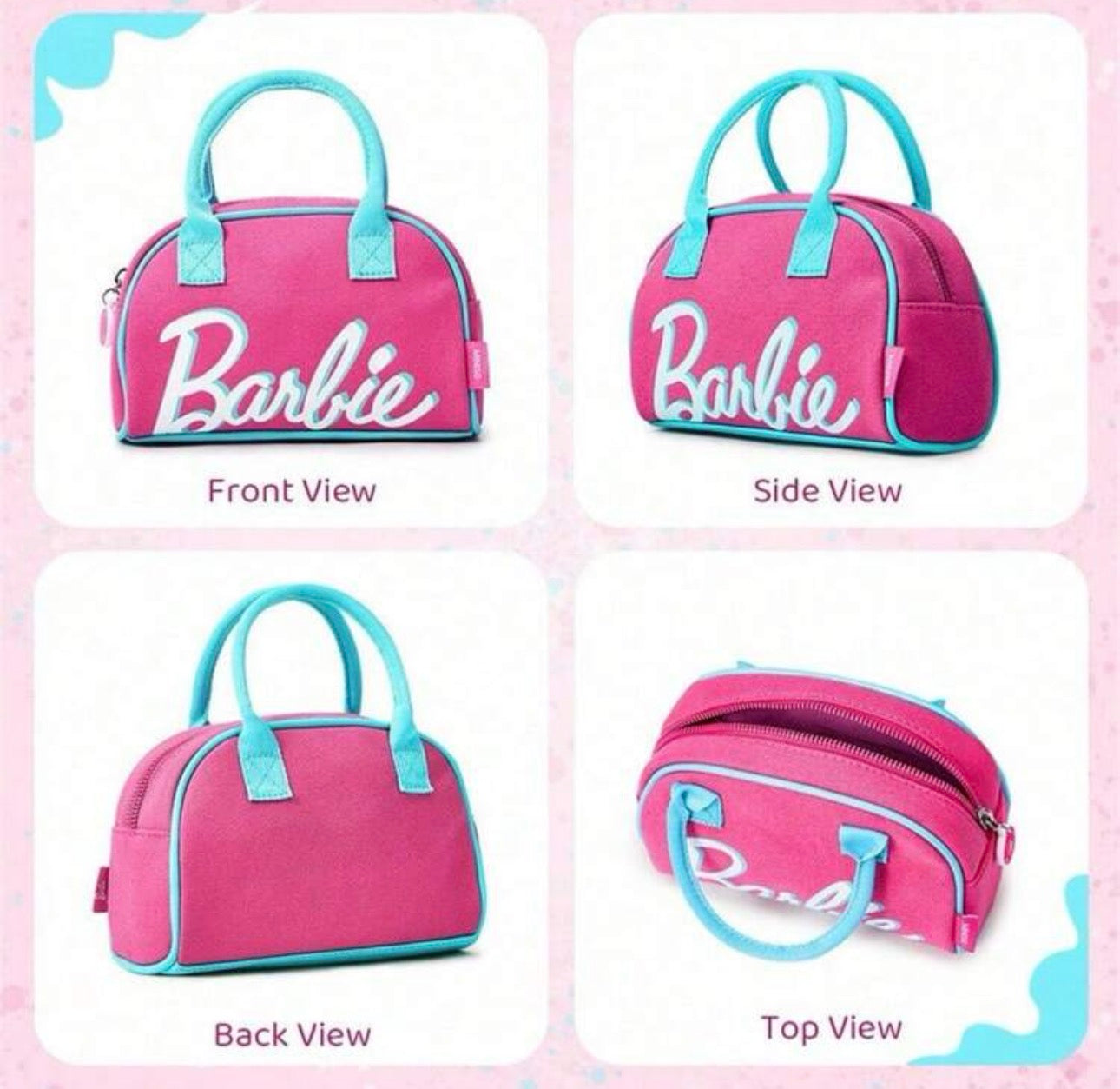 Barbie Daylight Shining Bun Bag— Cartoon Cute Handbag Cosmetic Bag Office Mini Bag Large Capacity