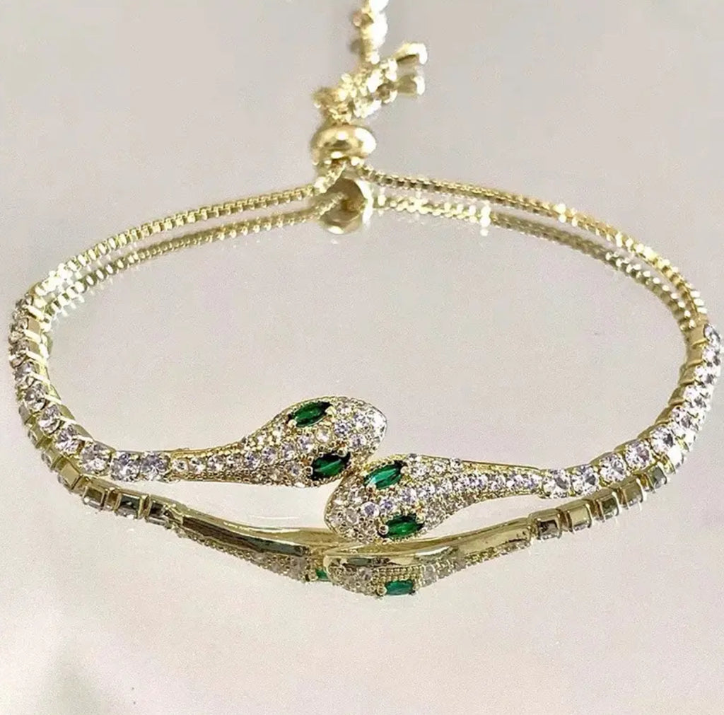 Elegant Snake Charm Bracelet Non Tarnished Hypoallergenic