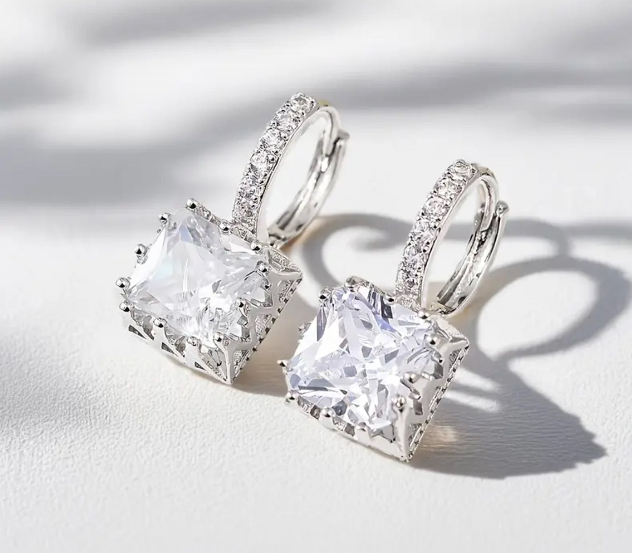 18K Gold Plated Hypoallergenic Sterling Silver- Created Synthetic Zirconia Full Earrings