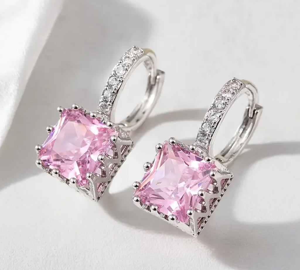 18K Gold Plated Hypoallergenic Sterling Silver- Created Synthetic Zirconia Full Earrings