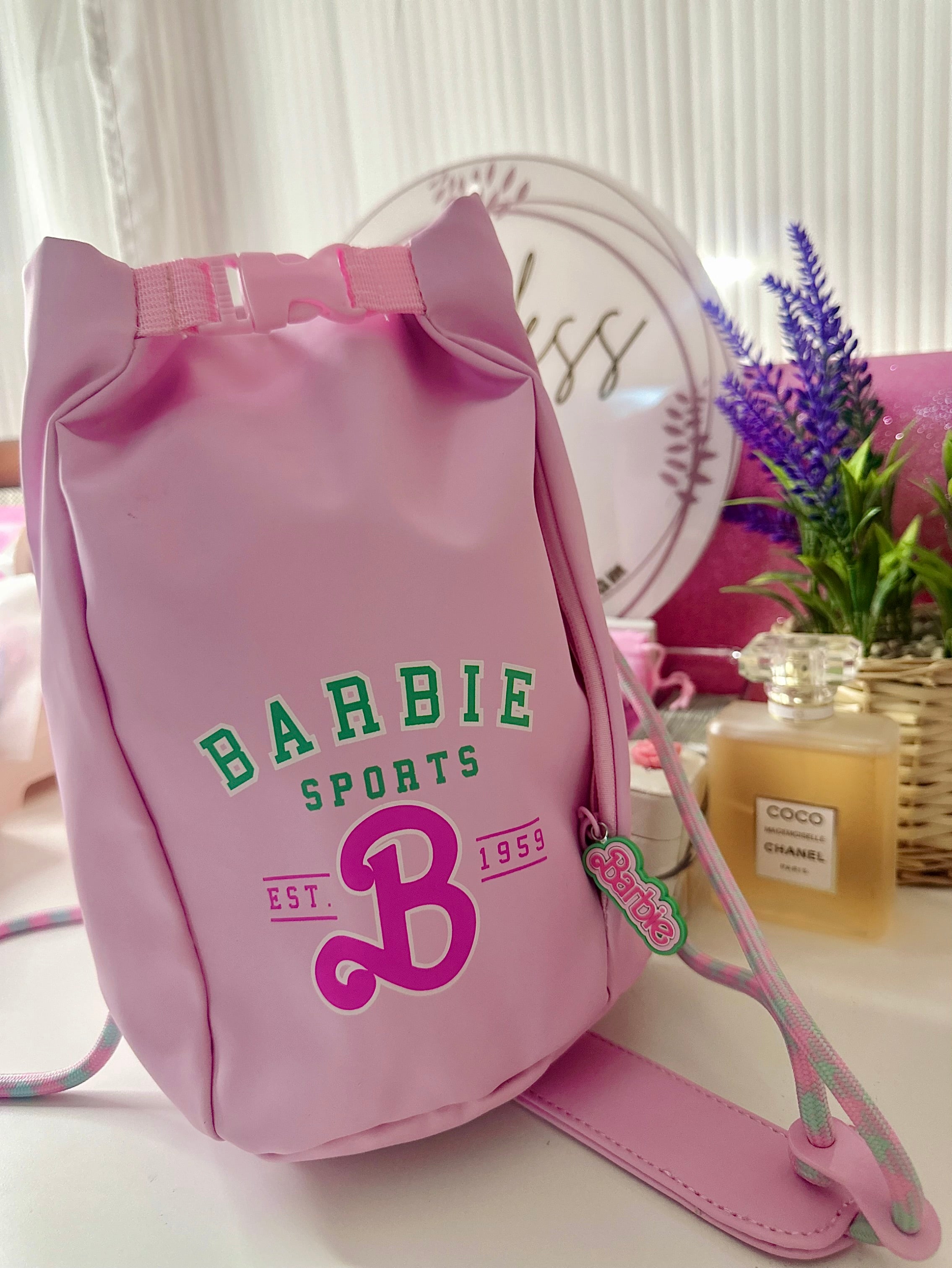 Barbie Series DIY Shoulder Strap Water Bottle Bag, Storage Bag, Shopping Crossbody Bag ,Portable Water Bottle Bag With Adjustable Shoulder Strap Protective Cover For Cup, Anti-Stain, Snap Button Closure
