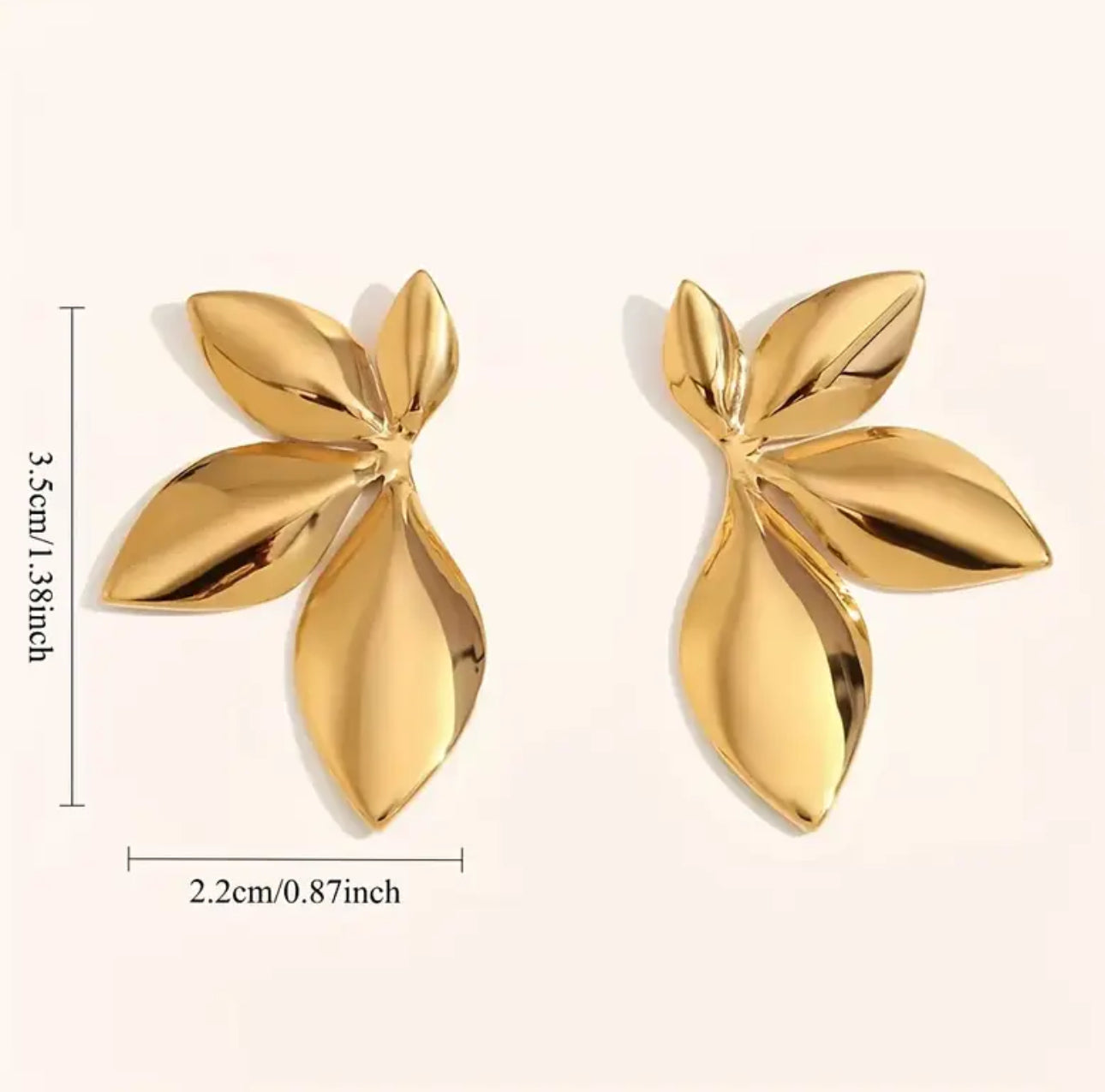 Retro Classic Golden Leaf Earrings|Stainless Steel,Waterproof,Hypoallergenic Material
