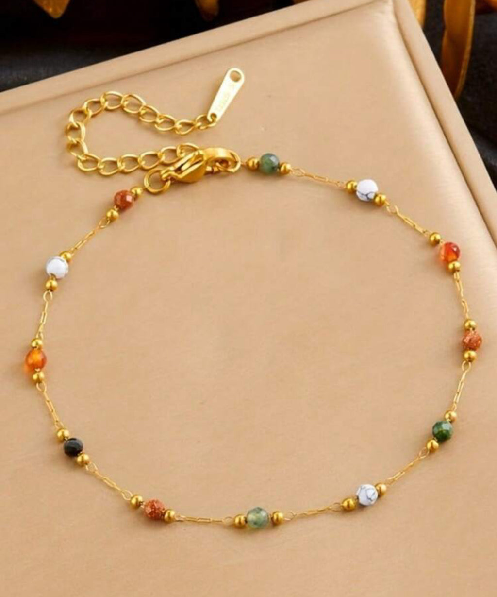 Simple Classic Beaded Stainless Steel Bracelet