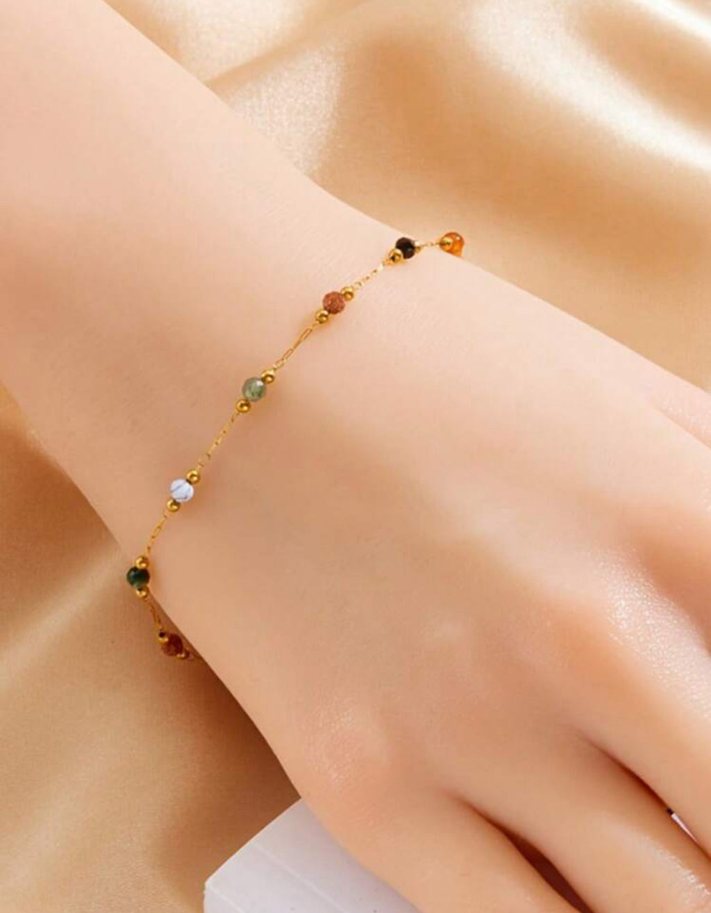 Simple Classic Beaded Stainless Steel Bracelet