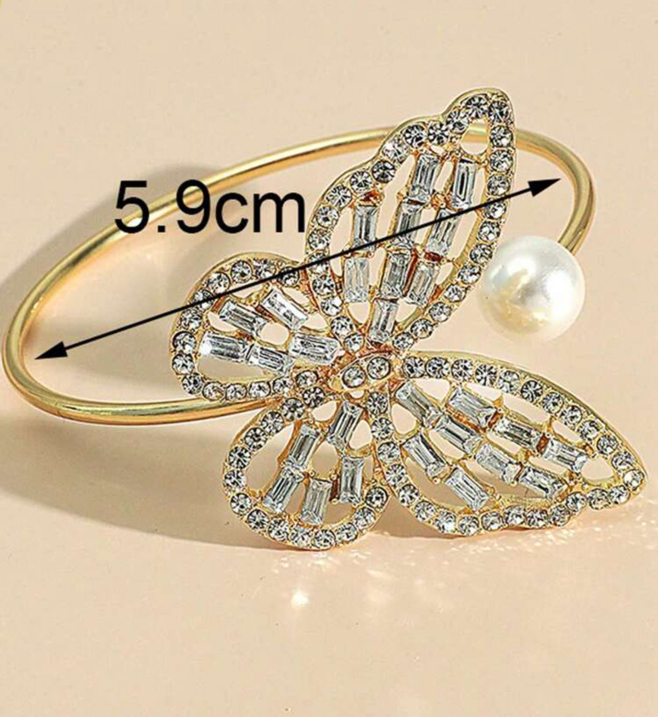 Luxury Butterfly Bangle with Sparkling Stones Inlaid| Stainless Steel Hypoallergenic Materials