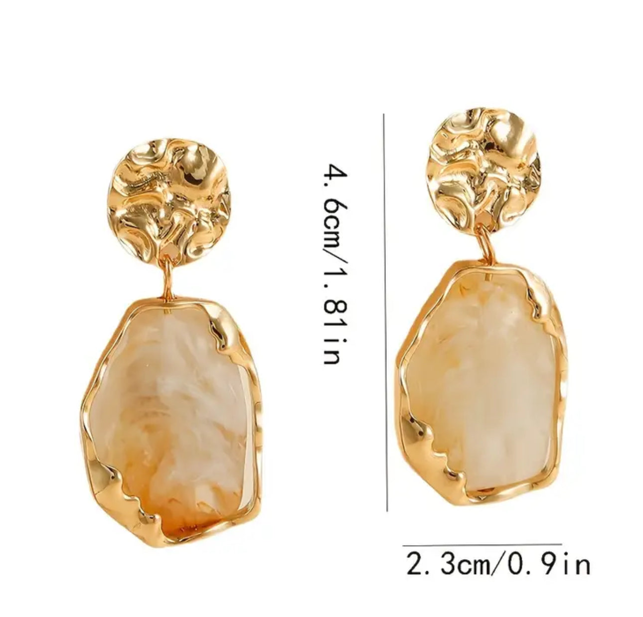 Resin Stainless Steel Post Geometry Drop Earrings