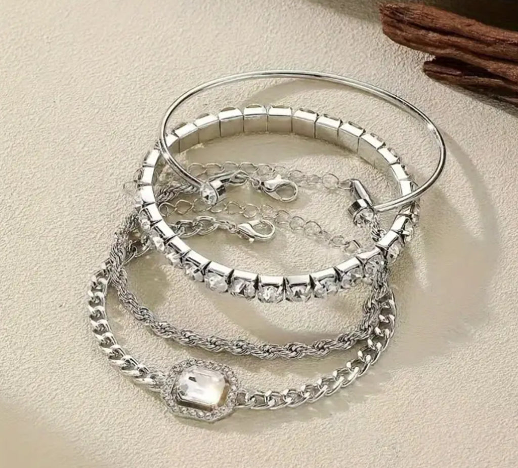 Sterling Silver Luxury Bracelet Set
