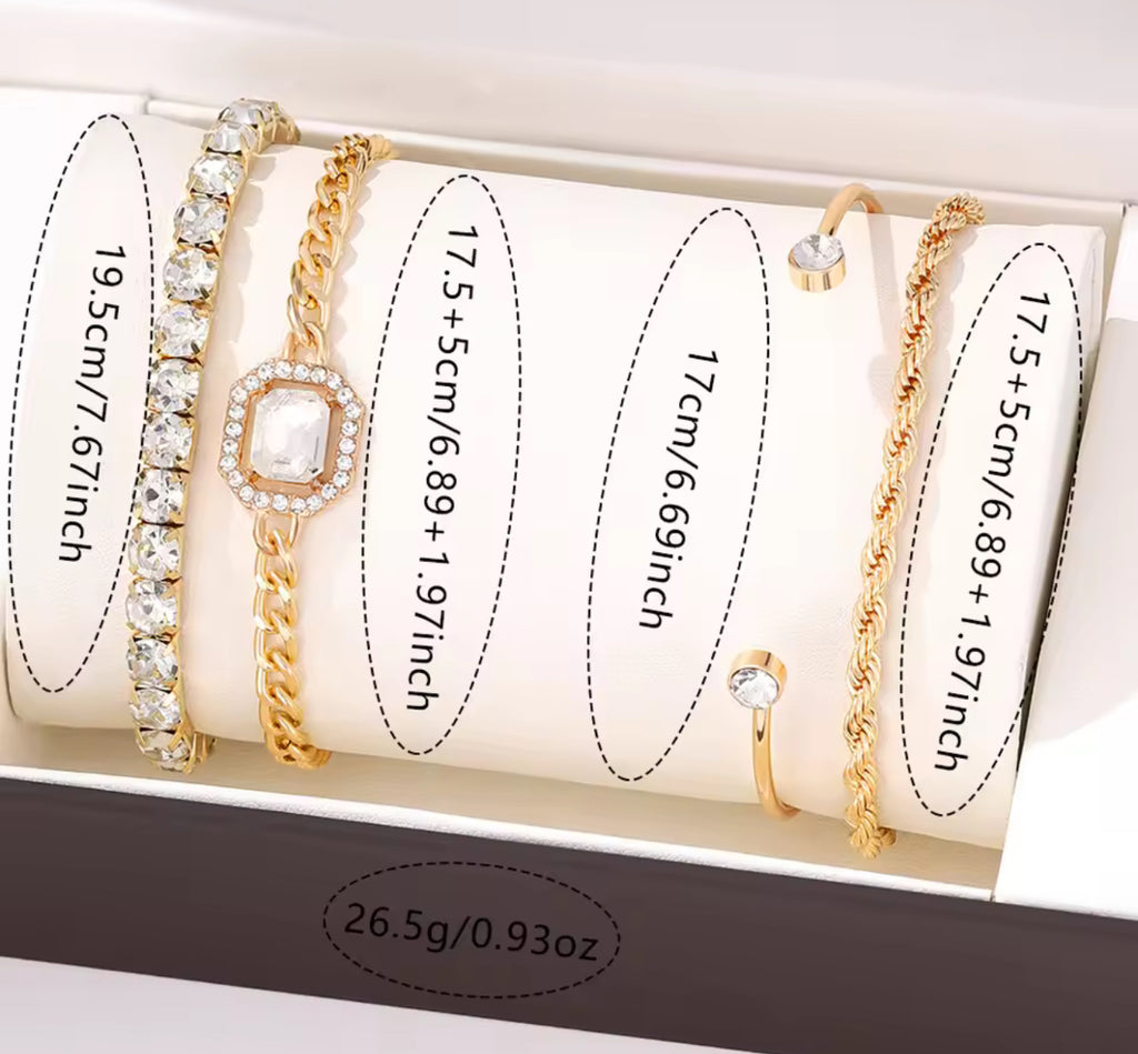 Sterling Silver Luxury Bracelet Set